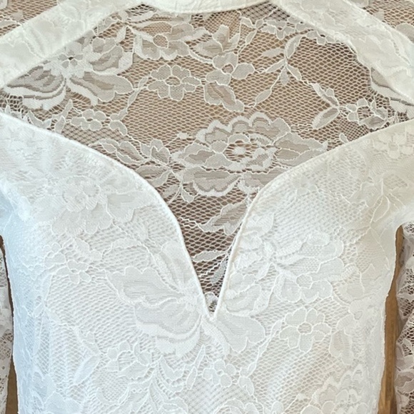 Leopard Long Sleeve Mesh Bodysuit Leotard Sz med - Picture 2 of 3